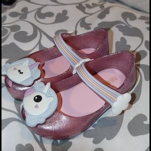 SOLD🎅🎄Mini Melissa Glitter Unicorn Shoes NWOT